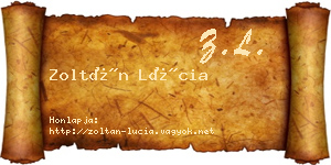 Zoltán Lúcia névjegykártya